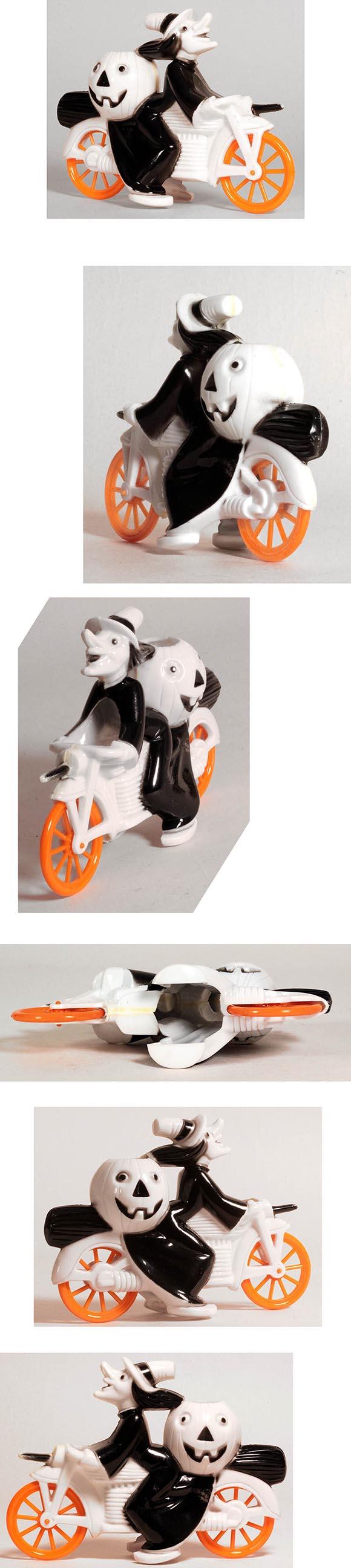 c.1952 Tico Toys/Rosbro, Black Halloween Witch on White Motorcycle